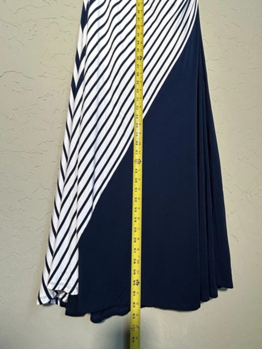Soft Surroundings Vela Infinity Maxi Dress Navy Striped Sleeveless Coastal Sz L - Picture 12 of 13